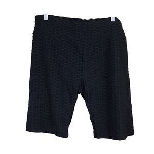 ARA Sports‎ Black Ruched Scrunch Butt Textured Bike Shorts 3X NWT